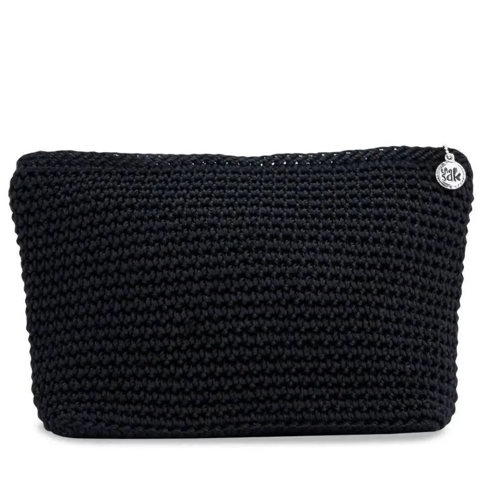 🔹️The Sak Black Hand Woven Knit Essential Pouch/Clutch